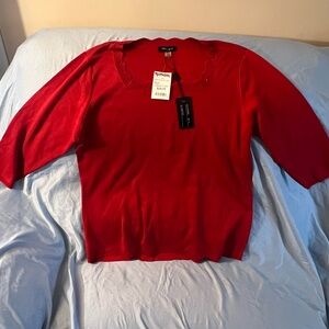 Red 3/4 Sleeve Top